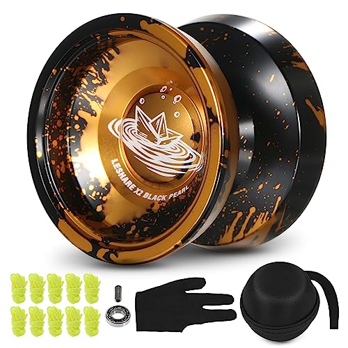 Funien Aluminium-Yo-Yo-Ball, Wettkampf-Yo-Yo-Geschenk mit Tragschnüren, Handschuh und Aufbewahrungskoffer,Yoyo von Funien