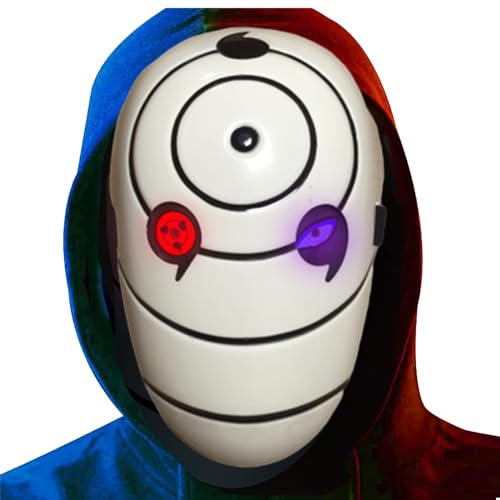 Funjoyz Uchihaas Halloween Maske Obitoos,LED Generische Halloween Maske FüR Damen Herren Weihnachten Neujahr Fasching KostüM,A3 Funjoyz Uchihaas Halloween Maske Obitoos,LED Generische Halloween Maske FüR Damen Herren Weihnachten Neujahr Fasching KostüM,A3 von Funjoyz