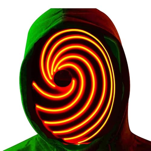Funjoyz Uchihaas Halloween Maske Obitoos,LED Generische Halloween Maske FüR Damen Herren Weihnachten Neujahr Fasching KostüM Funjoyz Uchihaas Halloween Maske Obitoos,LED Generische Halloween Maske FüR Damen Herren Weihnachten Neujahr Fasching KostüM von Funjoyz