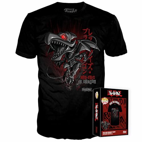 Funko Boxed Tee: Yu-Gi-Oh!- Red Eyes Blue Dragon - S - T-Shirt - Kleidung - Geschenkidee - Kurzärmeliges Top Für Erwachsene Männer Und Frauen - Offizielle Handelswaren Fans von Funko