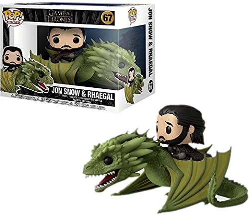 Funko Pop! Rides: Game of Thrones-Jon Snow mit Rhaegal - Vinyl-Sammelfigur - Geschenkidee - Offizielle Handelswaren - Spielzeug Für Kinder und Erwachsene - TV Fans - Modellfigur Für Sammler von Funko