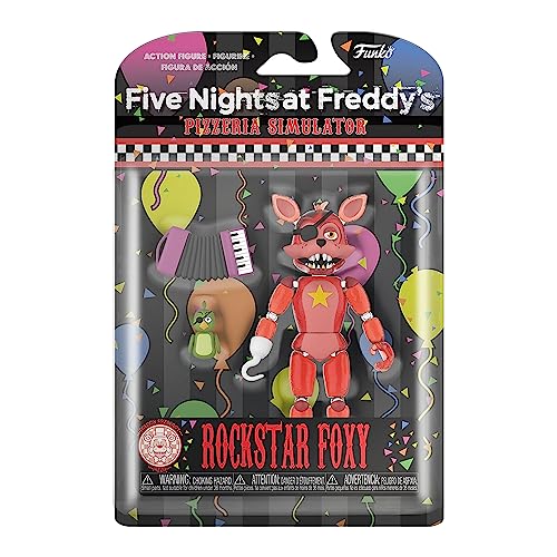 Funko Action Figure: Five Nights at Freddy's (FNAF) Pizza SIM - Rockstar Foxy - Glow in The Dark Translucent - FNAF Pizza Simulator - Sammlerstück - Geschenkidee - Offizielle Handelswaren von Funko