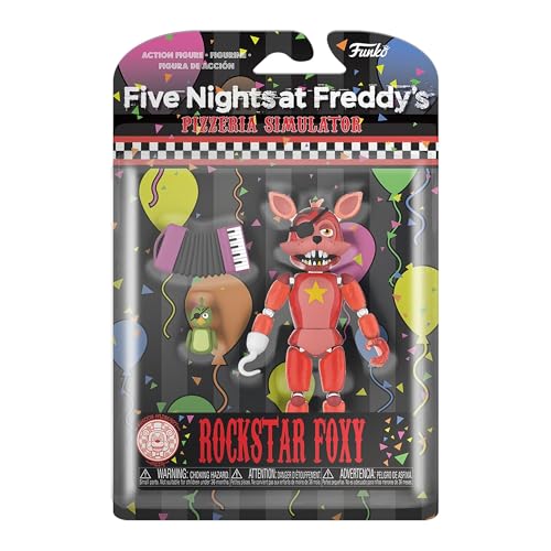 Funko Action Figure: Five Nights at Freddy's (FNAF) Pizza SIM - Rockstar Foxy - Glow in The Dark Translucent - FNAF Pizza Simulator - Sammlerstück - Geschenkidee - Offizielle Handelswaren von Funko