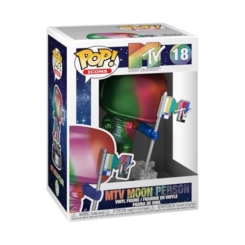 Funko Pop! Ad Icons: MTV-Moon Person - (Rainbow) - MTV Moon Man - Vinyl-Sammelfigur - Geschenkidee - Offizielle Handelswaren - Spielzeug Für Kinder und Erwachsene - TV Fans - Modellfigur Für Sammler von Funko