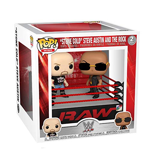 Funko Pop! Moment: WWE - Dwayne The Rock Johnson - The Rock Vs Stone Cold in Wrestling Ring 3/18 - Vinyl-Sammelfigur - Geschenkidee - Offizielle Handelswaren - Spielzeug Für Kinder und Erwachsene von Funko