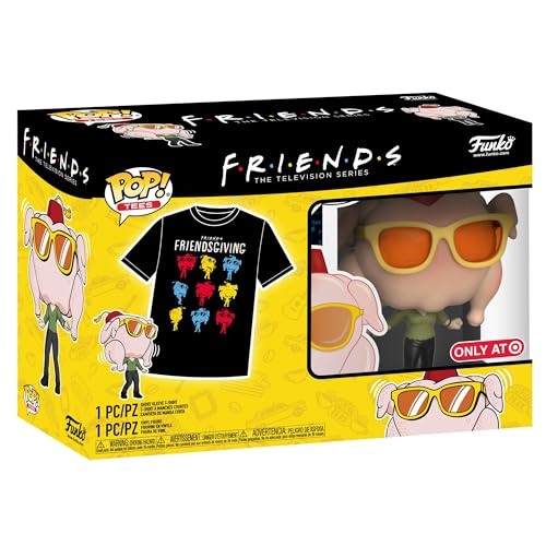 Funko Pop! & Tee: Friends - Monica with Turkey mit Turkey - Small - (S) - T-Shirt - Kleidung mit Vinyl-Sammelfigur - Geschenkidee - Spielzeug und Kurzärmeliges Top Für Erwachsene Männer von Funko