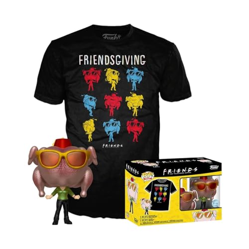 Funko Pop! & Tee: Friends - Monica with Turkey mit Turkey - Extra Large - (XL) - T-Shirt - Kleidung mit Vinyl-Sammelfigur - Geschenkidee - Spielzeug und Kurzärmeliges Top Für Erwachsene Männer von Funko