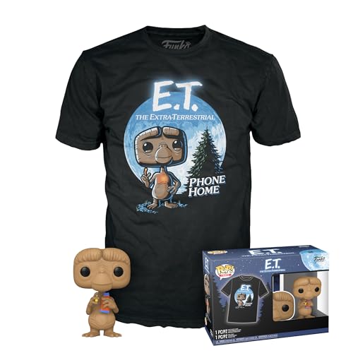 Funko Pop! & Tee: E.T.- E.T. mit Reeses - Small - (S) - T-Shirt - Kleidung mit Vinyl-Sammelfigur - Geschenkidee - Spielzeug und Kurzärmeliges Top Für Erwachsene Männer und Frauen - Movies Fans von Funko