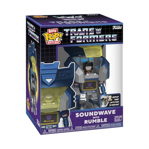 Funko Bitty Bots: Transformers - Soundwave mit Rumble! Bitty POP! - 0,9 Zoll (2,2 cm) - Transformers Classic - 0,9 Zoll & 4,85 Zoll - Sammlerstück - Geschenkidee - Auslage von Funko