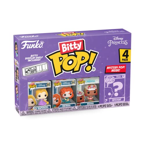 Funko Bitty Pop! Disney Princess - Rapunzel, Merida, Moana und eine Überraschungs-Mini-Figur - 0.9 Inch (2.2 cm) Sammlerstück Stapelbares Display-Regal Inklusive - Geschenkidee Party-Tüten-Strumpf von Funko