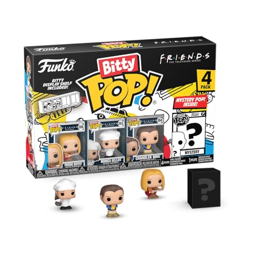 Funko Bitty Pop! Friends - Phoebe 4PK - Phoebe Buffay™, Monica Geller™, Chandler Bing™ und eine Überraschungs-Mini-Figur - 0.9 Inch (2.2 cm) Sammlerstück Stapelbares Display-Regal Inklusive von Funko