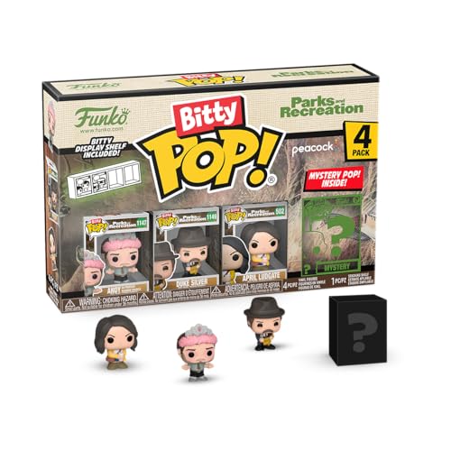 Funko Bitty POP! Parks & Recreation - Andy als Prinzessin Rainbow Sparkle, Bitty Pop! Duke Silver, Bitty Pop! April Ludgate, und eine geheimnisvolle Bitty Pop!-Figur - 0,9 inch (2,2 cm) zum Sammeln von Funko