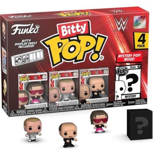 Funko Bitty POP! WWE - Bret Hit Man Hart™, Bitty Pop! Shawn Michaels, Bitty Pop! Mean Gene Okerlund™, und eine geheimnisvolle Bitty Pop!-Figur - 0,9 Zoll (2,2 cm) zum Sammeln - Geschenkidee von Funko