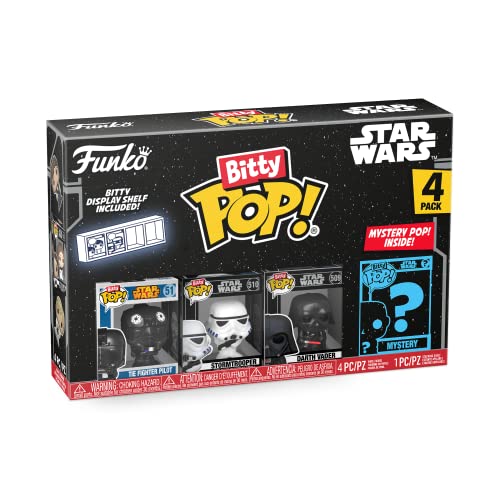 Funko Bitty Pop! Star Wars - Darth Vader™, TIE Fighter Pilot™, Stormtrooper™ und eine Überraschungs-Mini-Figur - 0.9 Inch (2.2 cm) Sammlerstück Stapelbares Display-Regal Inklusive Funko Bitty Pop! Star Wars - Darth Vader™, TIE Fighter Pilot™, Stormtrooper™ und eine Überraschungs-Mini-Figur - 0.9 Inch (2.2 cm) Sammlerstück Stapelbares Display-Regal Inklusive von Funko