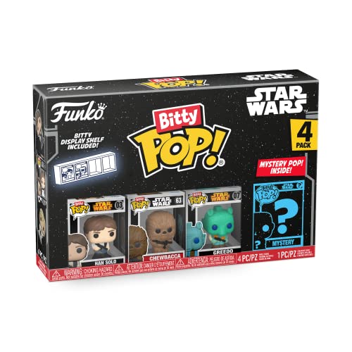 Funko Bitty Pop! Star Wars - Han Solo™, Chewbacca™, Greedo™ und eine Überraschungs-Mini-Figur - 0.9 Inch (2.2 cm) Sammlerstück Stapelbares Display-Regal Inklusive - Geschenkidee - Movies Fans von Funko