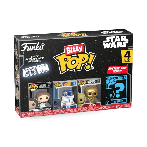 Funko Bitty Pop! Star Wars - Princess Leia™, R2-D2™, C-3PO™ und eine Überraschungs-Mini-Figur - 0.9 Inch (2.2 cm) Sammlerstück Stapelbares Display-Regal Inklusive - Geschenkidee - Movies Fans von Funko