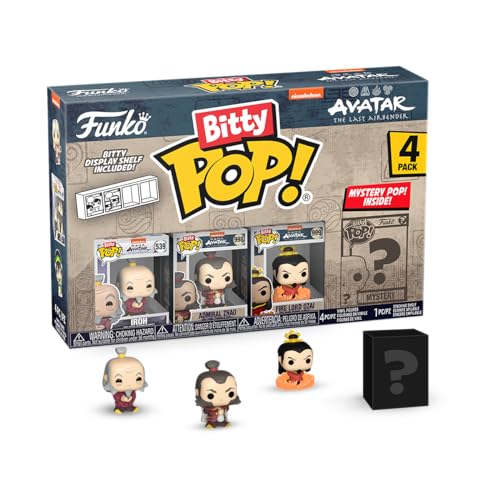 Funko Bitty Pop! Avatar: TLA - Iroh 4PK - Iroh, Admiral Zhao, Firelord Ozai und eine Überraschungs-Mini-Figur - 0.9 Inch (2.2 cm) - Avatar: The Last Airbender Sammlerstück - Geschenkidee von Funko