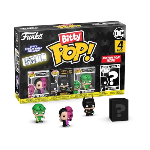 Funko Bitty Pop! Batman 85th - Two Face 4PK und eine Überraschungs-Mini-Figur - 0.9 Inch (2.2 cm) - DC Comics Sammlerstück Stapelbares Display-Regal Inklusive - Geschenkidee Party-Tüten-Strumpf von Funko