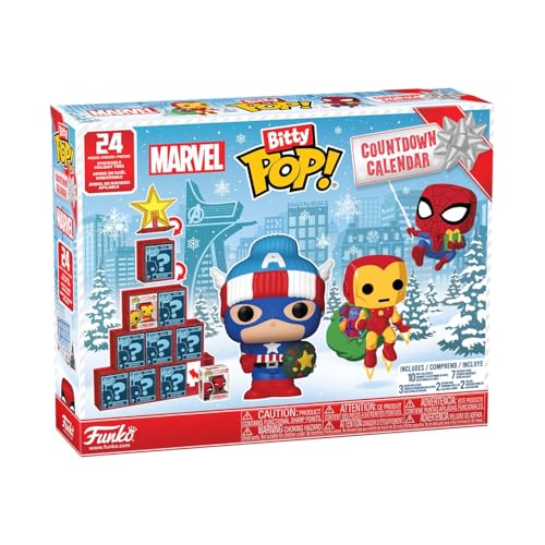 Funko Bitty Pop! Countdown Calendar: Marvel Comics- Adventskalender - 24 Tage der Überraschung - Vinyl-Minifigur Zum Sammelns - Mystery Box - Geschenkidee - Feiertage zu Weihnachten von Funko
