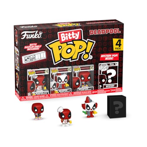 Funko Bitty Pop! Deadpool (Backyard Griller), Deadpool (Clown), Deadpool (Bedtime) und eine Überraschungs-Mini-Figur - 0.9 Inch (2.2 cm) - Geschenkidee Party-Tüten-Strumpf von Funko