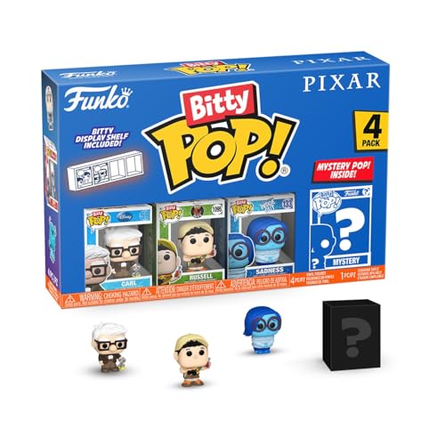 Funko Bitty Pop! Pixar - UP 4PK​ - Carl, Russell (Dug Days), Dug und eine Überraschungs-Mini-Figur - 0.9 Inch (2.2 cm) - Pixar Collection Sammlerstück Stapelbares Display-Regal Inklusive von Funko