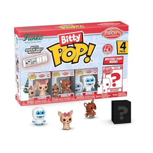 Funko Bitty Pop! Rudolph: Mini Sammelspielzeug 4er Pack - Clarice™, Rudolph®, Bumble™ und Mystery Chase Figur (Stile können abweichen) von Funko