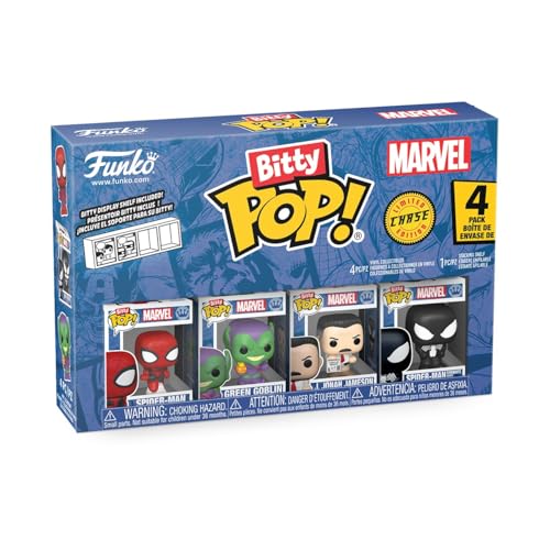Funko Bitty Pop! Spider-Man - Spider-Man 4pkund eine Überraschungs-Mini-Figur - 0.9 Inch (2.2 cm) - Marvel Comics Sammlerstück Stapelbares Display-Regal Inklusive - Geschenkidee von Funko