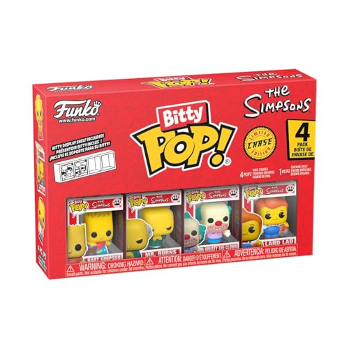 Funko Bitty Pop! The Simpsons - Bart - 4PKund eine Überraschungs-Mini-Figur - 0.9 Inch (2.2 cm) Sammlerstück Stapelbares Display-Regal Inklusive - Geschenkidee Party-Tüten-Strumpf - TV Fans von Funko