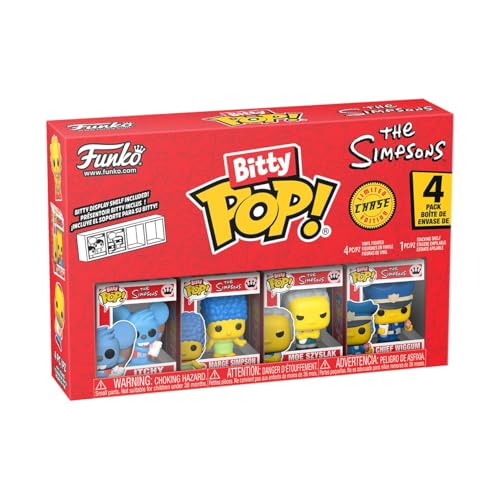 Funko Bitty Pop! The Simpsons - Itchy 4pkund eine Überraschungs-Mini-Figur - 0.9 Inch (2.2 cm) Sammlerstück Stapelbares Display-Regal Inklusive - Geschenkidee Party-Tüten-Strumpf - TV Fans von Funko