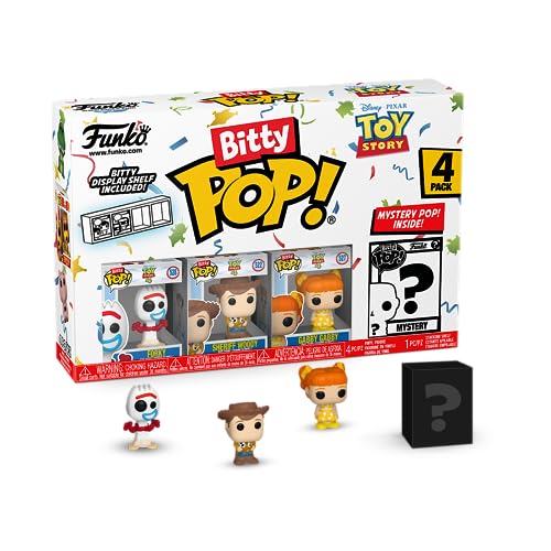 Funko Bitty Pop! Toy Story - Forky 4PK - Forky, Woody, Gabby Gabby und eine Überraschungs-Mini-Figur - 0.9 Inch (2.2 cm) - die Toys Sind Los! Sammlerstück Stapelbares Display-Regal Inklusive von Funko