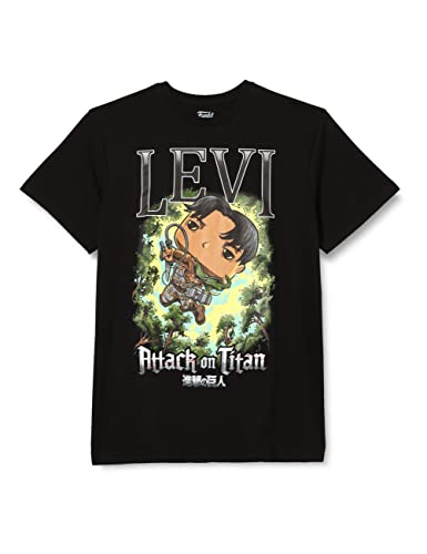 Funko Boxed Tee: Attack On Titan: Levi Ackerman - Medium - T-Shirt - Kleidung - Geschenkidee - Kurzärmeliges Top Für Erwachsene Männer und Frauen - Offizielle Handelswaren Fans von Funko