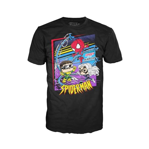 Funko Funko Boxed Tee: Marvel - Spidey Cat Doc - Extra Large - (XL) - T-Shirt - Kleidung - Geschenkidee - Kurzärmeliges Top Für Erwachsene Männer und Frauen - Offizielle Handelswaren von Funko