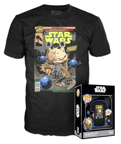 Funko Boxed Tee: Star Wars EP1 The Phantom Menace Anniversary - Jar Jar Binks - Medium - T-Shirt - Kleidung - Geschenkidee - Kurzärmeliges Top Für Erwachsene Männer und Frauen - Movies Fans Funko Boxed Tee: Star Wars EP1 The Phantom Menace Anniversary - Jar Jar Binks - Medium - T-Shirt - Kleidung - Geschenkidee - Kurzärmeliges Top Für Erwachsene Männer und Frauen - Movies Fans von Funko