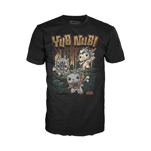 Funko Boxed Tee: Star Wars - Ewok - M - T-Shirt - Kleidung - Geschenkidee - Kurzärmeliges Top Für Erwachsene Männer und Frauen - Offizielle Handelswaren - Movies Fans von Funko