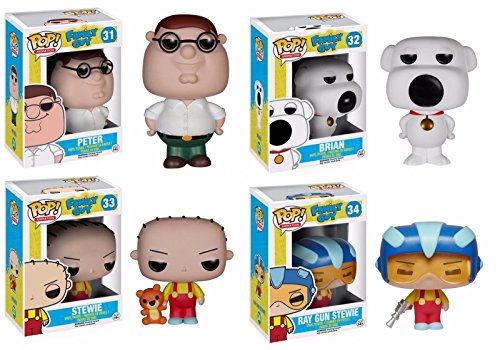 Funko Family Guy Pop-Figuren-Set, 9,5 cm, Peter Brian, Stewie und Raygun Stewie von Funko