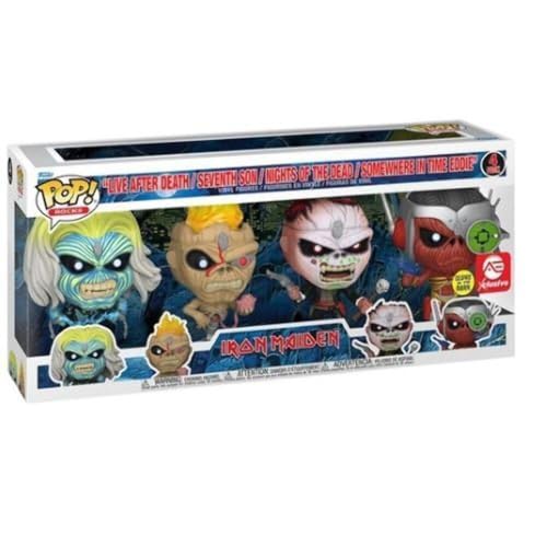 Funko Iron Maiden Iron Maiden Rocks! - 4 Vnyl Figuren Eddie (Glow in The Dark) Vinyl Figur Unisex Pop! Standard von Funko