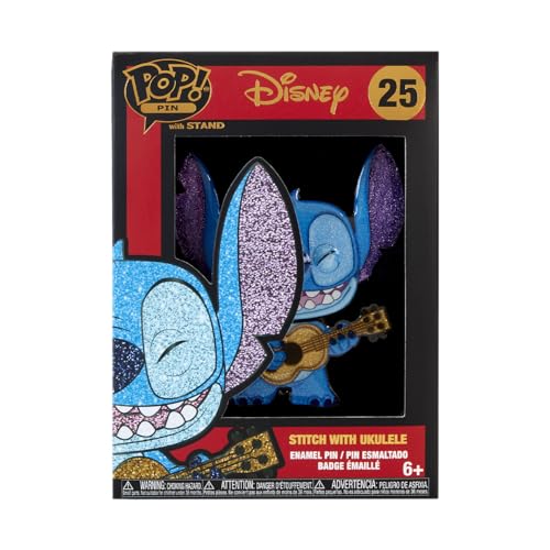 Funko Large Pop! Enamel Pin Disney: Lilo and Stitch - Stitch with Ukulele - Disney: Lilo & Stitch - Emaille-Nadeln - Niedliche Brosche Zum Sammeln - Für Rucksäcke & Taschen - Geschenkidee von Funko