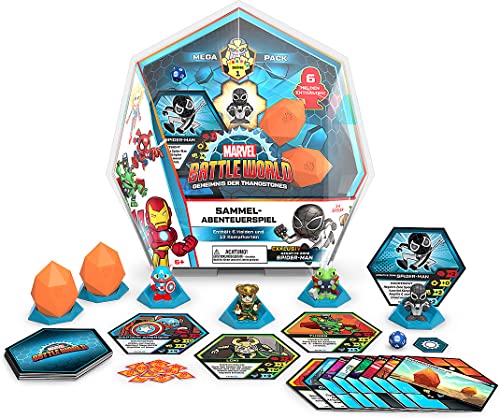 Funko Marvel Battleworld: Series 1 Mystery of The Thanostones Mega Pack – Negative Zone Spiderman (enthält 5 Helden-Sammelobjekte + 1 Exklusives+13 Kampfkarten) - Ideal für Kinder ab 6 Jahren von Funko