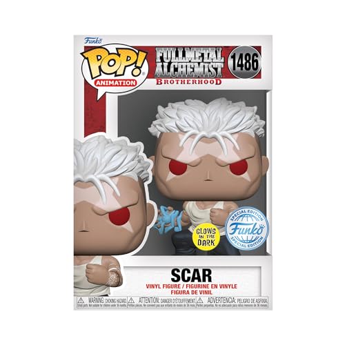 Funko POP! Animation: FMA: B - Scar - Leuchtet Im Dunkeln - Full Metal Alchemist: Brotherhood - Amazon-Exklusiv - Vinyl-Sammelfigur - Geschenkidee - Offizielle Handelswaren - Anime Fans Funko POP! Animation: FMA: B - Scar - Leuchtet Im Dunkeln - Full Metal Alchemist: Brotherhood - Amazon-Exklusiv - Vinyl-Sammelfigur - Geschenkidee - Offizielle Handelswaren - Anime Fans von Funko