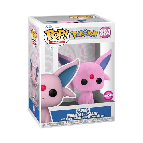 Funko POP! Games: Pokemon - Espeon - (Flocked) - Psiana - Vinyl-Sammelfigur - Geschenkidee - Offizielle Handelswaren - Spielzeug Für Kinder und Erwachsene - Anime Fans - Modellfigur Für Sammler von Funko
