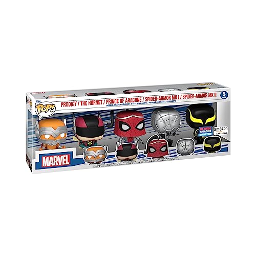 Funko Pop! Marvel: Year of The Spider - Prodigy - 5 Packung Spider-Man - Marvel Comics - Amazon-Exklusiv - Vinyl-Sammelfigur - Geschenkidee - Offizielle Handelswaren - Comic Books Fans von Funko