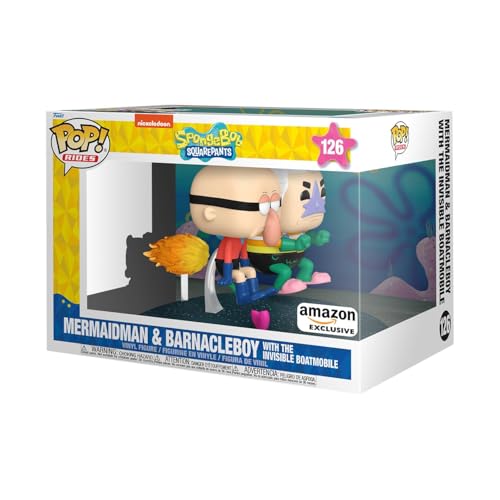 Funko POP! Rides Deluxe: Spongebob Squarepants - Mermaid Man & Barnacle Boy mit Invisible Car - Amazon-Exklusiv - Vinyl-Sammelfigur - Geschenkidee - Offizielle Handelswaren - TV Fans Funko POP! Rides Deluxe: Spongebob Squarepants - Mermaid Man & Barnacle Boy mit Invisible Car - Amazon-Exklusiv - Vinyl-Sammelfigur - Geschenkidee - Offizielle Handelswaren - TV Fans von Funko