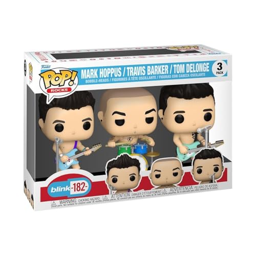 Funko Pop! Rocks: Blink 182-3 Packung Tom DeLonge, Mark Hoppus, Travis Barker - Blink-182 - Vinyl-Sammelfigur - Geschenkidee - Offizielle Handelswaren - Spielzeug Für Kinder und Erwachsene von Funko