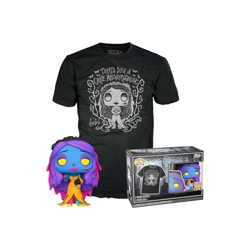 Funko POP! & Tee: Corpse Bride - Emily - Schwarzlicht - M - The Corpse Bride - T-Shirt - Kleidung Mit Vinyl-Sammelfigur - Geschenkidee - Spielzeug Und Kurzärmeliges Top Für Erwachsene Männer von Funko