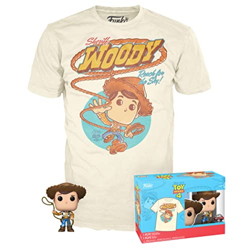 Funko Pop! & Tee: Disney - Woody - Medium - Disney: Toy Story - T-Shirt - Kleidung mit Vinyl-Sammelfigur - Geschenkidee - Spielzeug und Kurzärmeliges Top Für Erwachsene Männer und Frauen von Funko