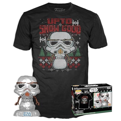 Funko POP! & Tee: Star Wars - Holiday Stormtrooper - Metallisch - L - Sturmtruppler - T-Shirt - Kleidung Mit Vinyl-Sammelfigur - Geschenkidee - Spielzeug Und Kurzärmeliges Top Für Erwachsene Männer Funko POP! & Tee: Star Wars - Holiday Stormtrooper - Metallisch - L - Sturmtruppler - T-Shirt - Kleidung Mit Vinyl-Sammelfigur - Geschenkidee - Spielzeug Und Kurzärmeliges Top Für Erwachsene Männer von Funko