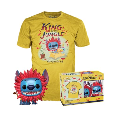 Funko POP! & Tee: Stitch Costume - Simba - XL - T-Shirt - Kleidung mit Vinyl-Sammelfigur - Geschenkidee - Spielzeug und Kurzärmeliges Top Für Erwachsene Männer und Frauen - Offizielle Handelswaren Funko POP! & Tee: Stitch Costume - Simba - XL - T-Shirt - Kleidung mit Vinyl-Sammelfigur - Geschenkidee - Spielzeug und Kurzärmeliges Top Für Erwachsene Männer und Frauen - Offizielle Handelswaren von Funko