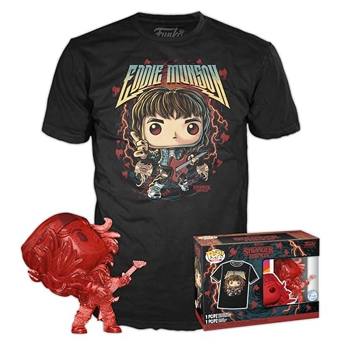 Funko POP! & Tee: Stranger Things - Hunter Eddie Mit Guitar - M - T-Shirt - Kleidung Mit Vinyl-Sammelfigur - Geschenkidee - Spielzeug Und Kurzärmeliges Top Für Erwachsene Männer Und Frauen - TV Fans Funko POP! & Tee: Stranger Things - Hunter Eddie Mit Guitar - M - T-Shirt - Kleidung Mit Vinyl-Sammelfigur - Geschenkidee - Spielzeug Und Kurzärmeliges Top Für Erwachsene Männer Und Frauen - TV Fans von Funko
