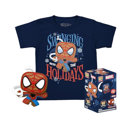 Funko Pocket POP! & Tee: Marvel - Spider-Man - Spidey - Lebkuchen - M - Für Kinder - Spider-Man - T-Shirt - Kleidung Mit Vinyl-Minifigur Zum Sammeln - Geschenkidee - Spielzeug Und Kurzärmeliges Top von Funko