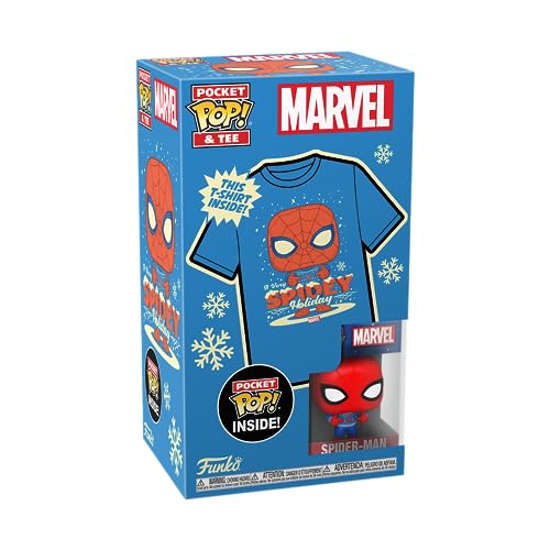 Funko Pocket POP! & Tee: Marvell-Holiday Spiderman - Spider-Man - XL - Captain America 3 - T-Shirt - Kleidung Mit Vinyl-Minifigur Zum Sammeln - Geschenkidee - Spielzeug Und Kurzärmeliges Top Männer Funko Pocket POP! & Tee: Marvell-Holiday Spiderman - Spider-Man - XL - Captain America 3 - T-Shirt - Kleidung Mit Vinyl-Minifigur Zum Sammeln - Geschenkidee - Spielzeug Und Kurzärmeliges Top Männer von Funko